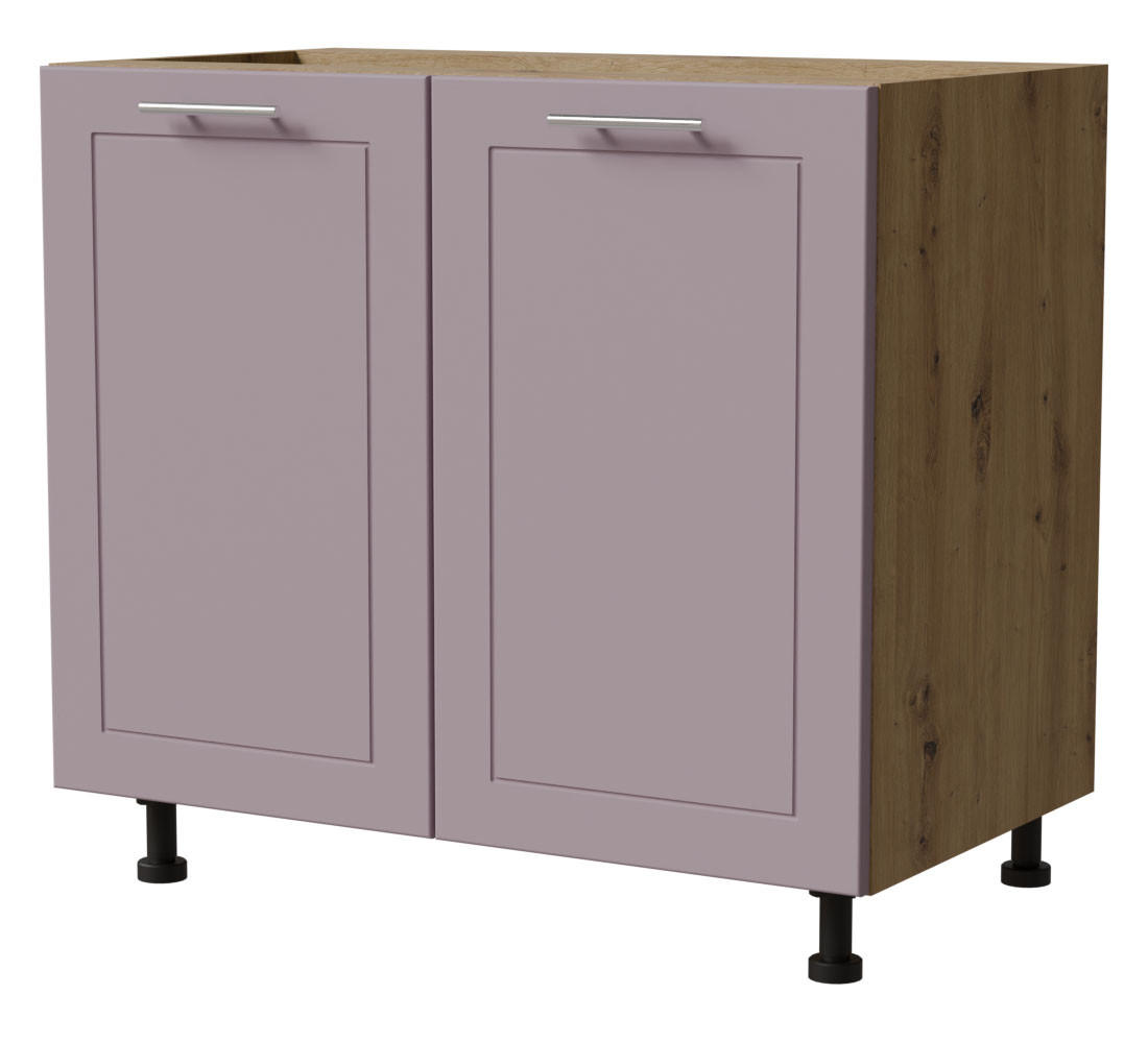 UNTERSCHRANK Bari D11/90 Eiche Artisan / RAL 4009 pastellviolett 90 / 50 / 82cm - Violett/Eiche Artisan, Holz/Holzwerkstoff (90/82/50cm) - Feldmann-Wohnen