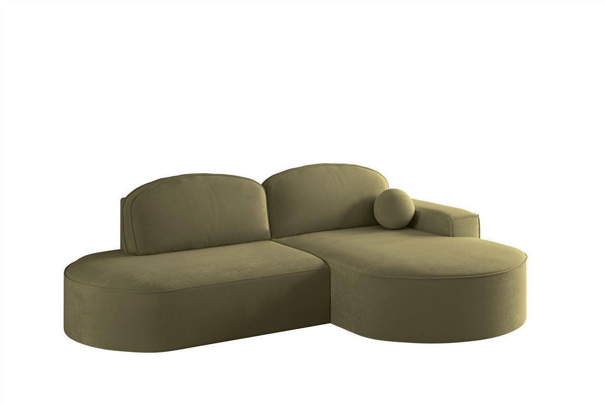 ECKSOFA Girona Mit Schlaffunktion - Grün, Holzwerkstoff/Textil (278/179cm) - Fun Möbel