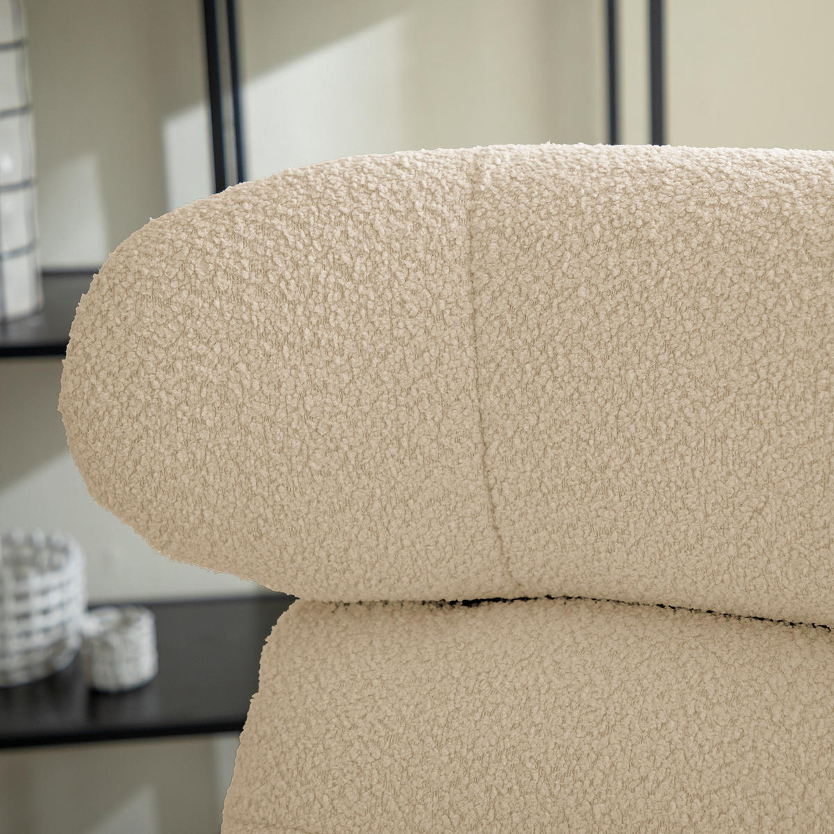 RELAXSESSEL - Beige, Textil/Metall (90/107/90cm) - home24