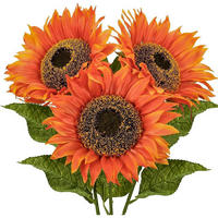 KUNSTBLUMEN Sonnenblumen 3-teiliges Set 81 cm Orange - Orange, Textil (80cm)