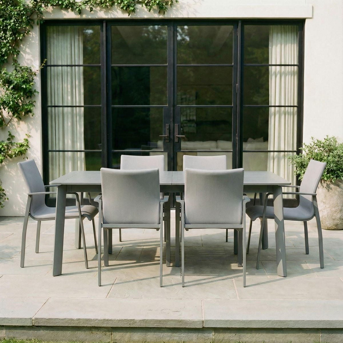 GARTENMÖBEL SET VERANO - Grau, Textil - IDIMEX