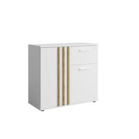 KOMMODE TECTONIC 119,8/72,7/35cm mit 1 Schubladen 3 Türen Weiß - Weiß, Holzwerkstoff (119.8/72.7/35cm) - MASSENO