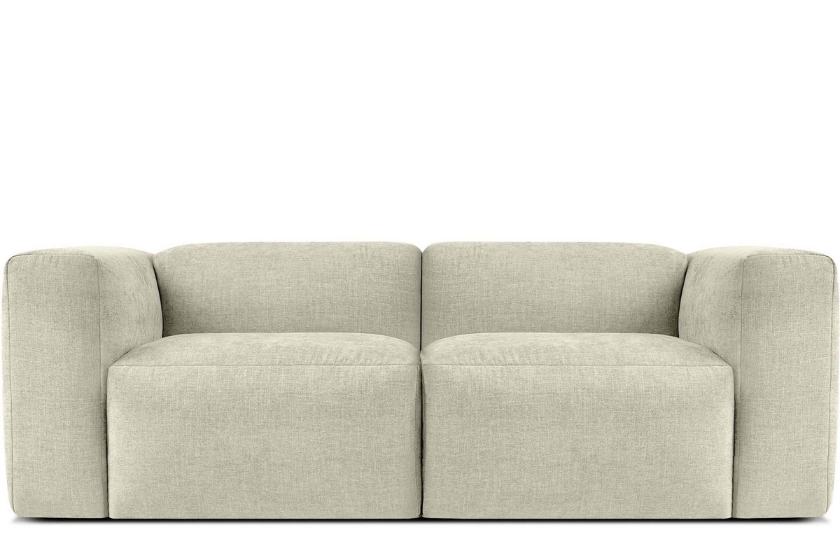 2-SITZER-MODULSOFA BUFFO mit extrem weicher und bequemer Sitzfläche, Gewebestoff, ecru - Ecru, Textil (210/73/96cm) - KONSIMO®