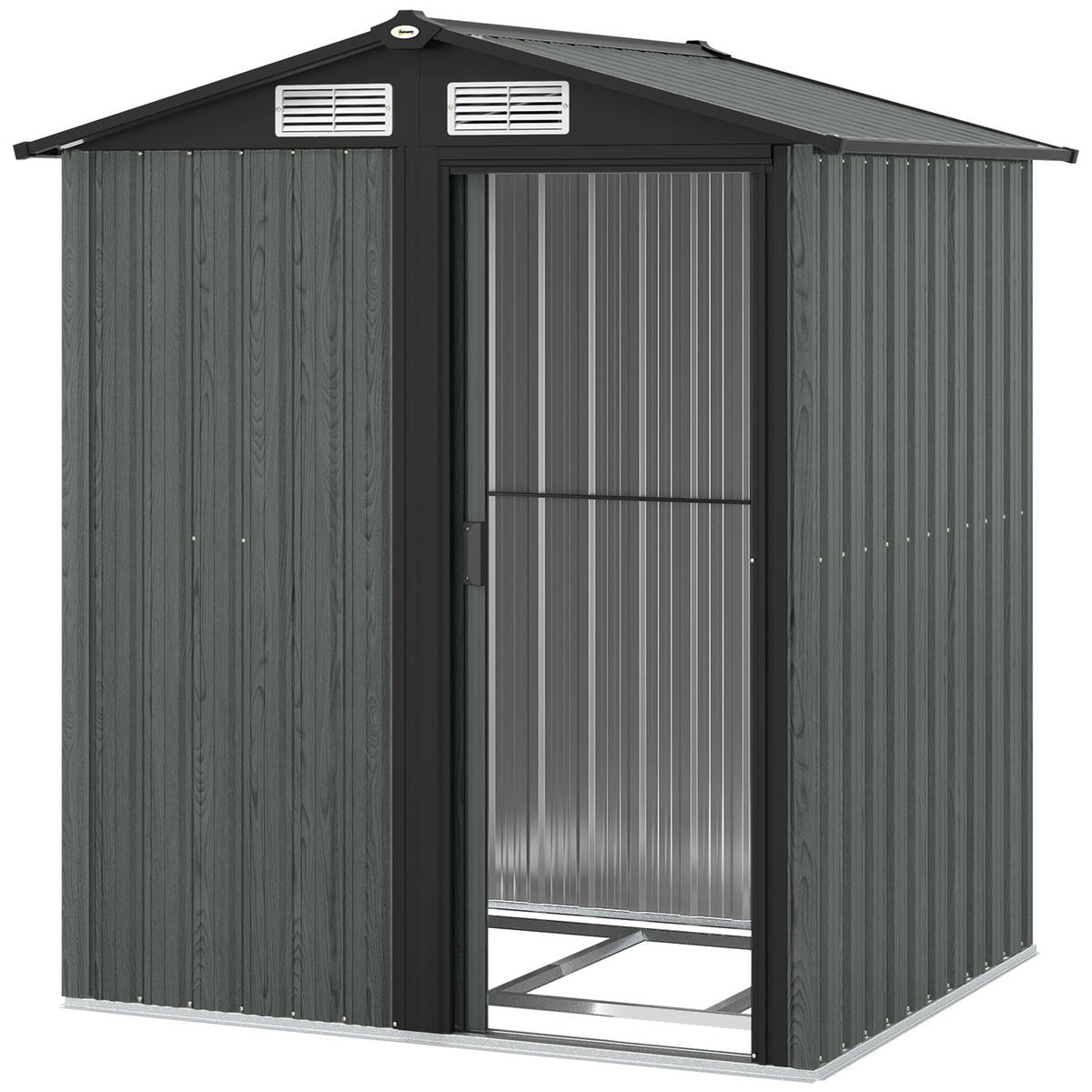 GARTENHAUS Grau 1 Stück - Grau, Kunststoff/Metall (132/188/152cm) - GiPP