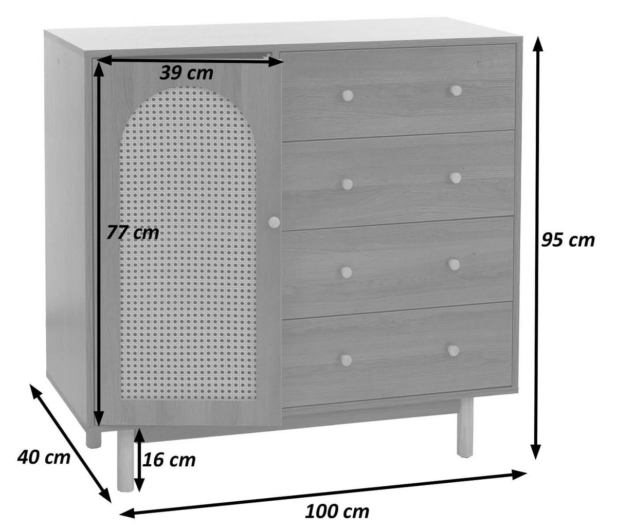 KOMODA Bílá - bílá, dřevo (100/95/40cm) - MCW