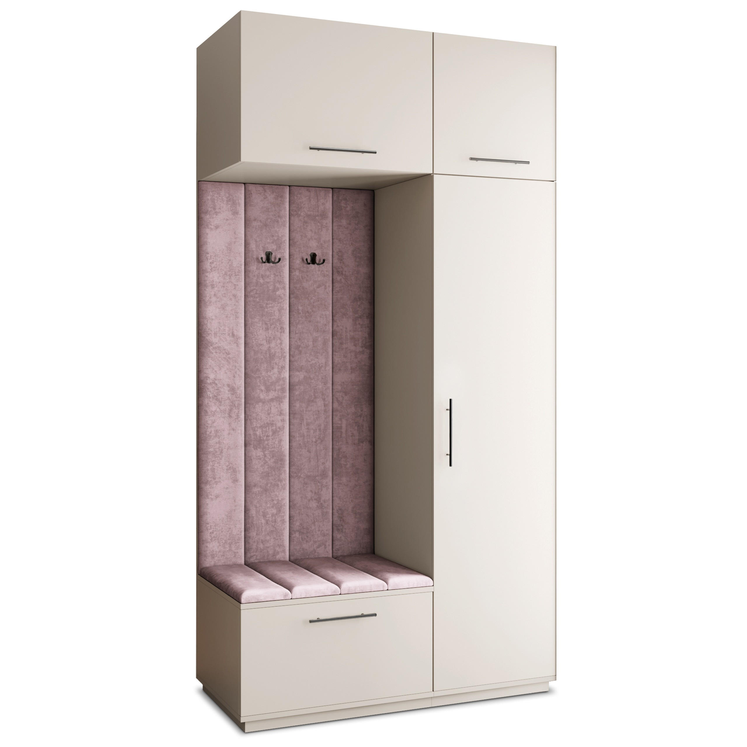 GARDEROBENSCHRANK REMA 120/240/60 cm Modern Garderobe-Set Kaschmir - Kaschmir/Lila, Holzwerkstoff (120/240/60cm) - MASSENO