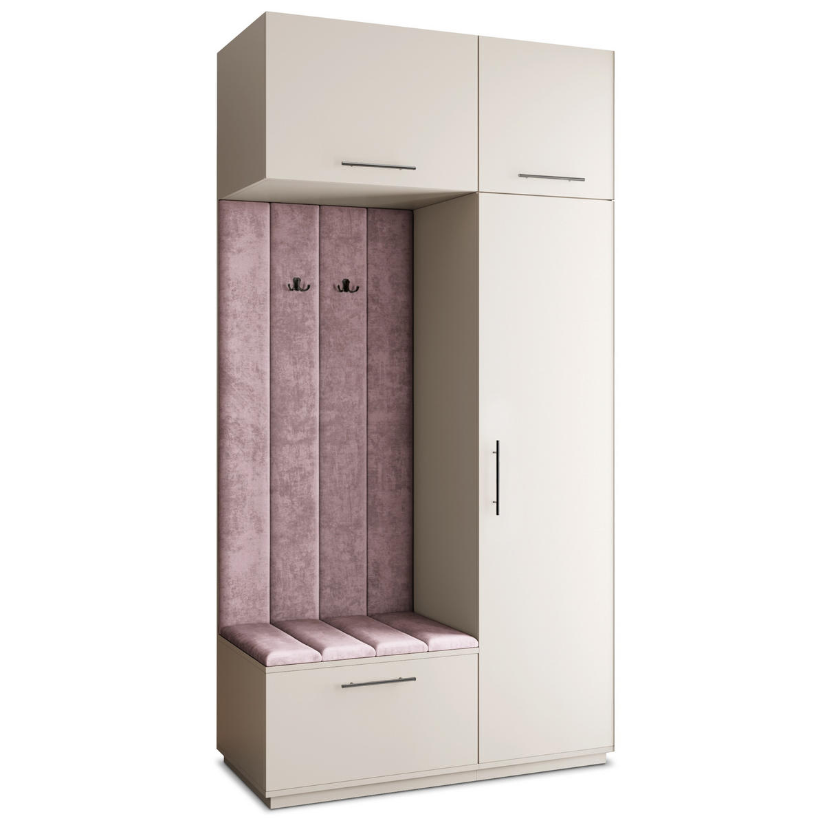 GARDEROBENSCHRANK REMA 120/240/60 cm Modern Garderobe-Set Kaschmir - Kaschmir/Lila, Holzwerkstoff (120/240/60cm) - MASSENO