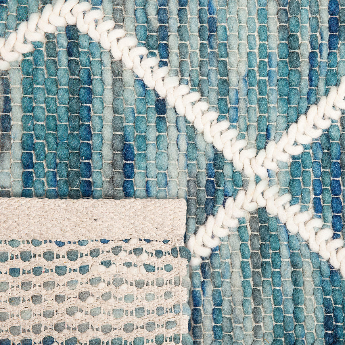 KURZFLOR-TEPPICH Belenli 200/140 cm - Blau, Textil (140/200cm) - Beliani