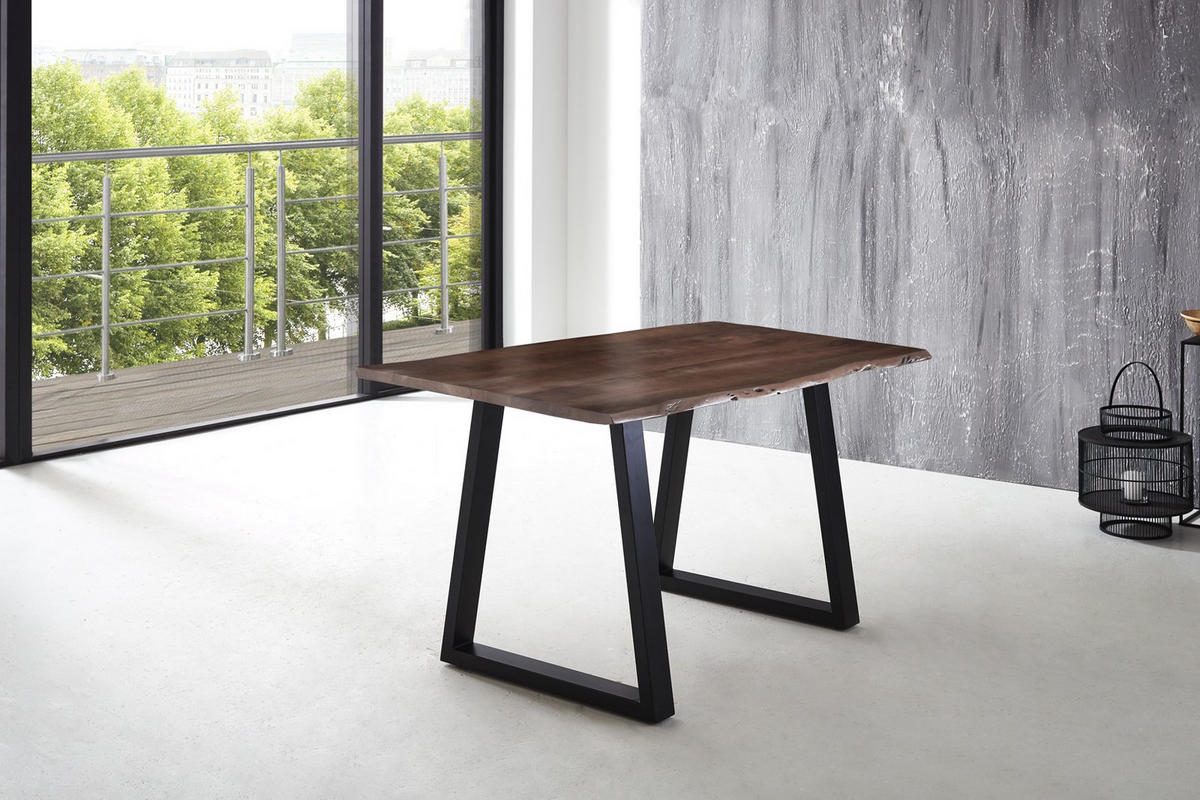 ESSTISCH LUBIN - Schwarz/Braun, Holz/Metall (85/160/77cm) - SAM