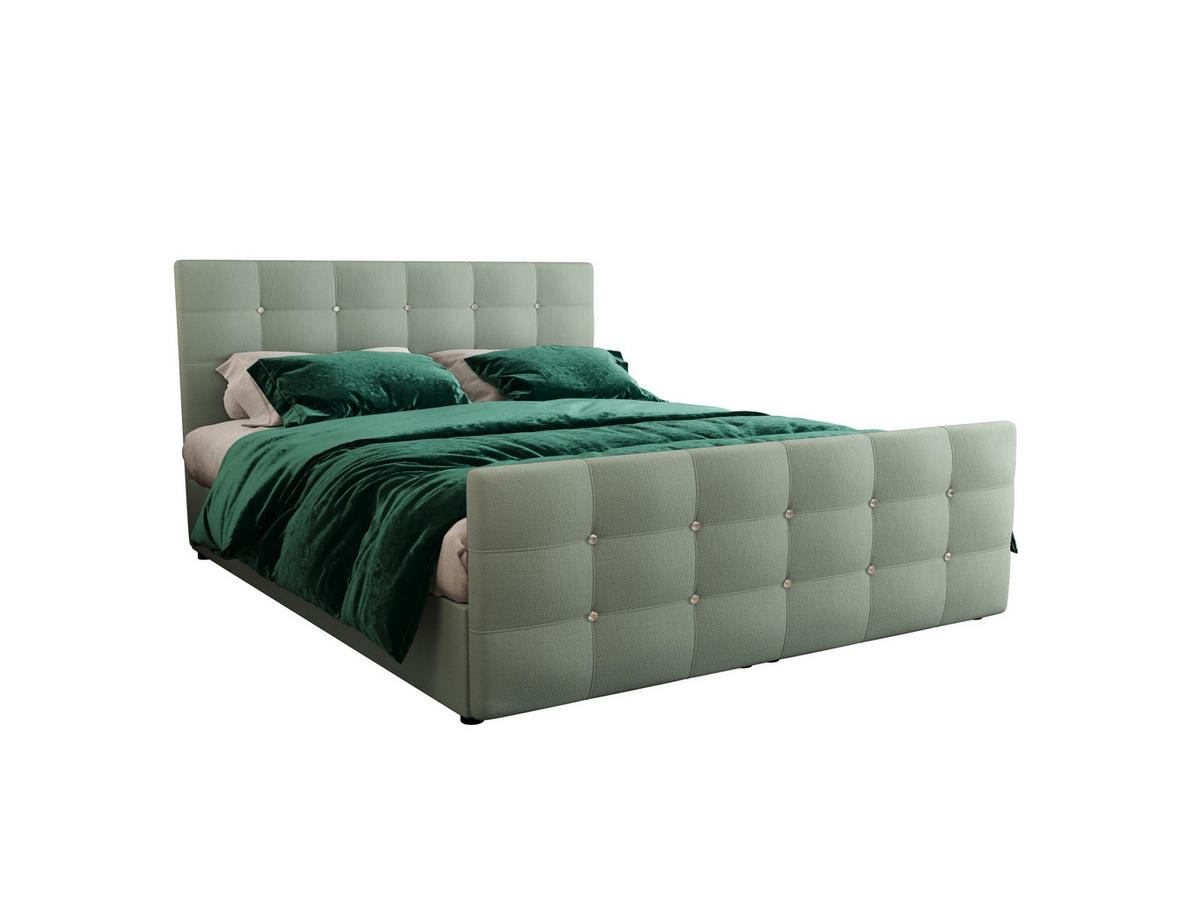 BOXBETT KLEO 140x200, mit Matratze H3 und Topper, Cosmic 16 - Hellgrün, Holz/Kunststoff (140/200cm) - Bedante