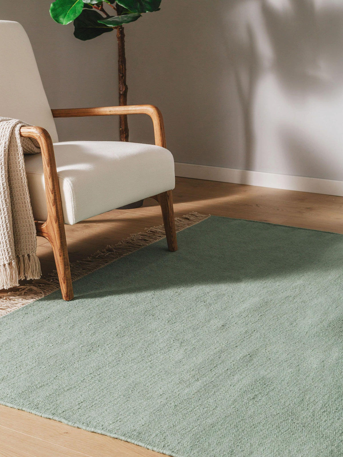 WOLLTEPPICH Liv Hellgrün 250x350 cm - Hellgrün, Textil (250/350cm) - benuta Pop