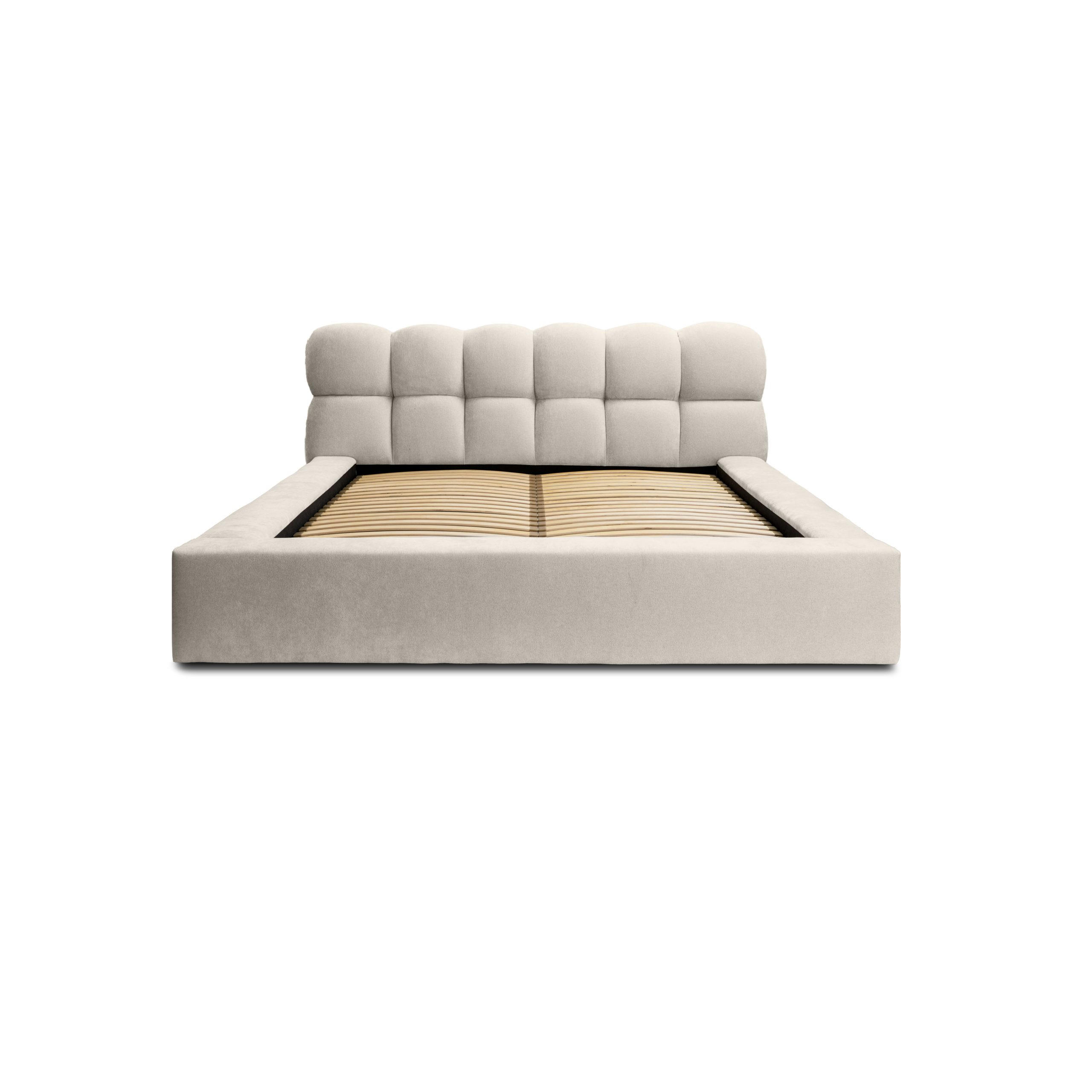 POLSTERBETT schenilen Struktur Paulon 160x200 cm, Beige - Beige, Textil (160/200cm) - Fedve