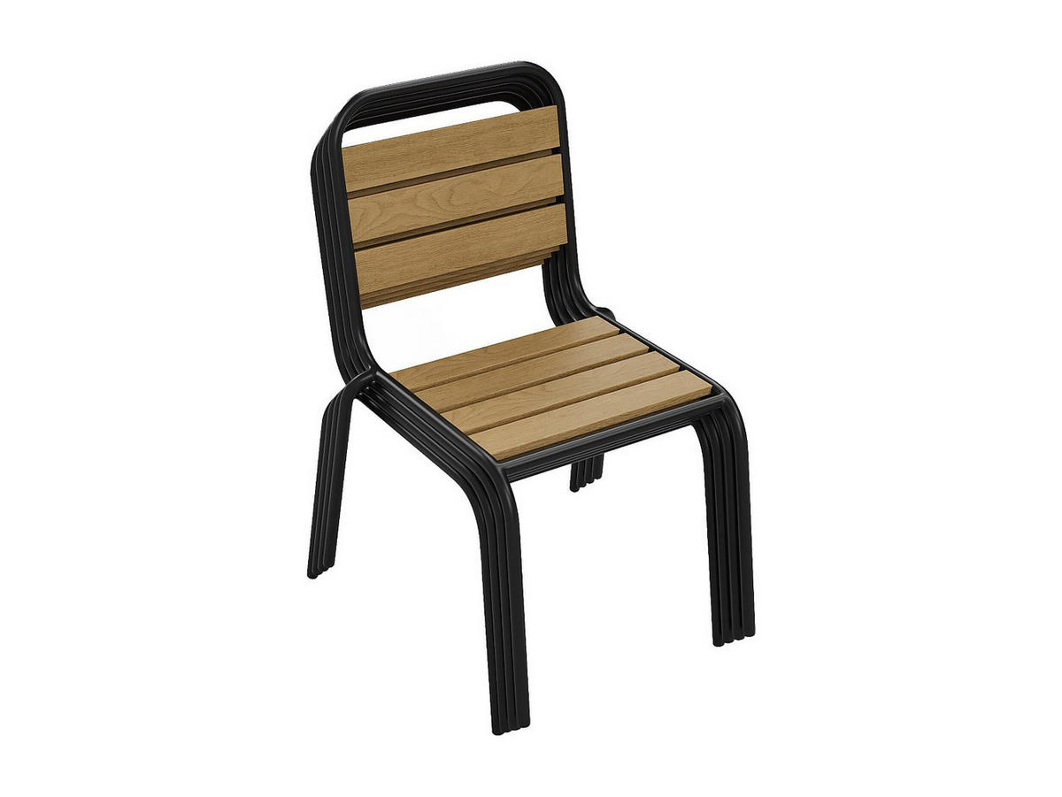2-TEILIGES Gartenstuhl-Set - 51 x 59,5 cm - Metall - Schwarz - Lylios - Schwarz, Metall (51/80/59.5cm) - Vente-Unique
