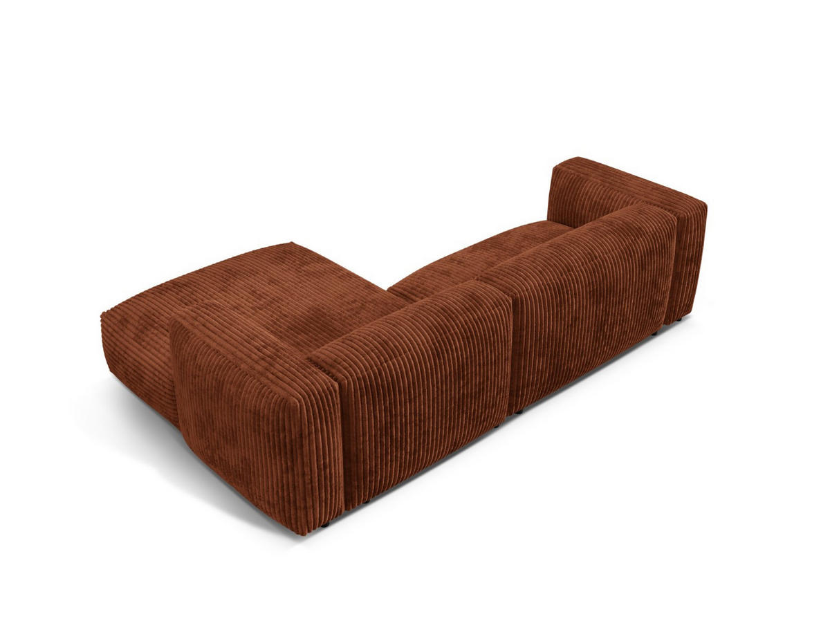ECKSOFA modular rechts Martina aus Cord ziegelrot 2 Sitzplätze - Orange, Textil (176/283cm) - Micadoni