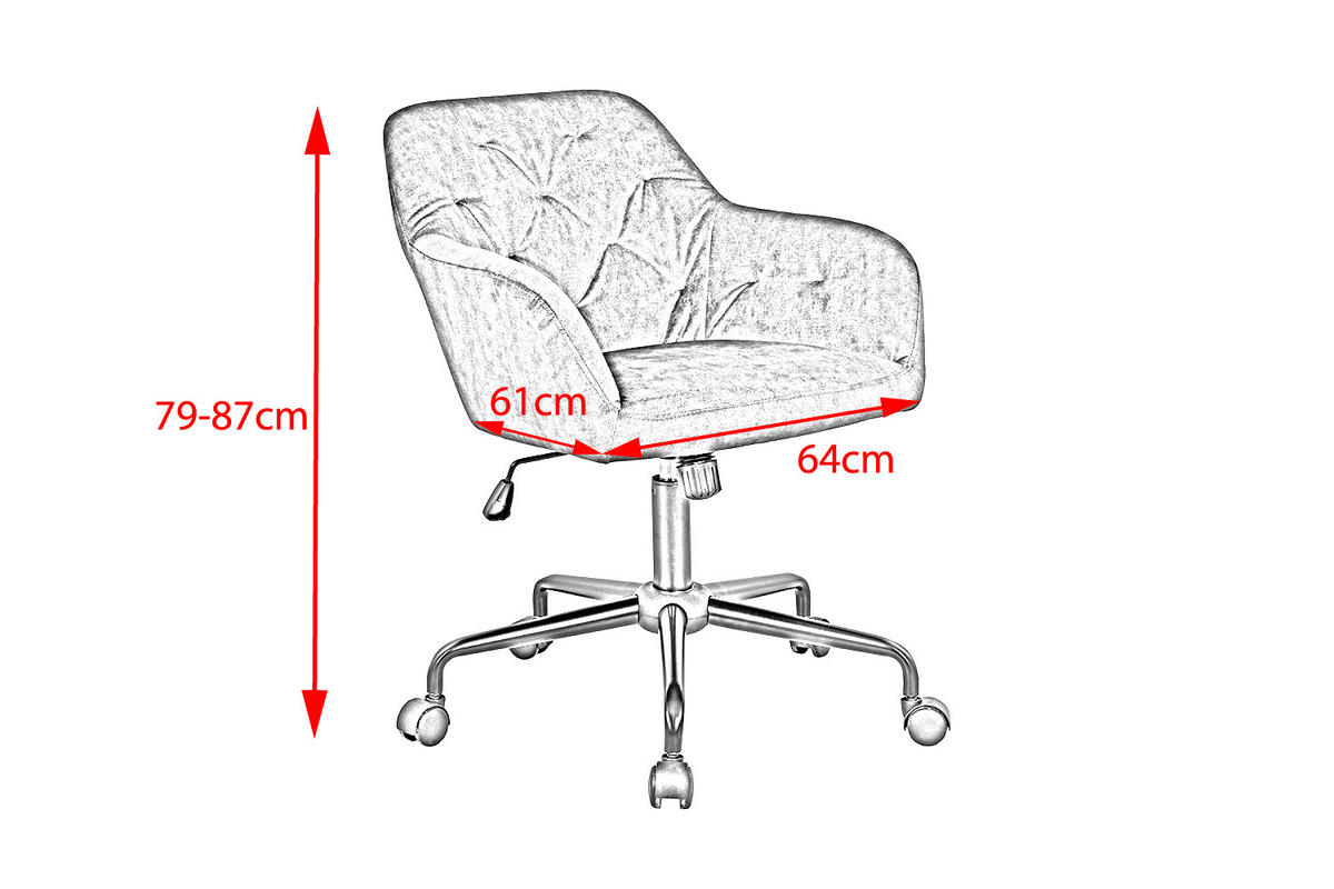 BÜROSTUHL KAYA Grün Velvet - Schwarz/Grün, Textil (64/79/61cm) - KAWOLA