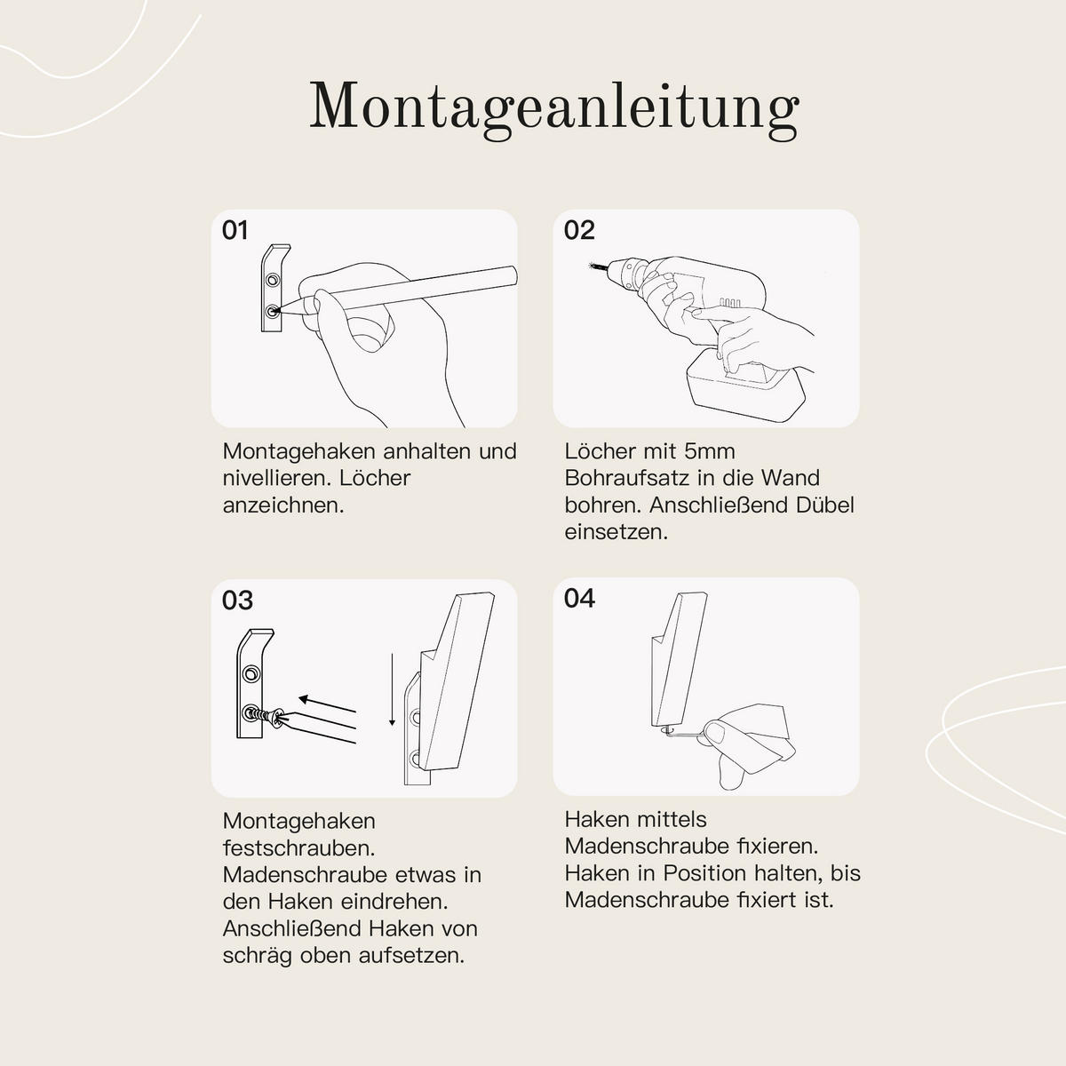 GARDEROBENHAKEN MIT VERSTECKTER VERSCHRAUBUNG - Weiß, Metall (2/9/3cm) - Designfabrik Hamburg