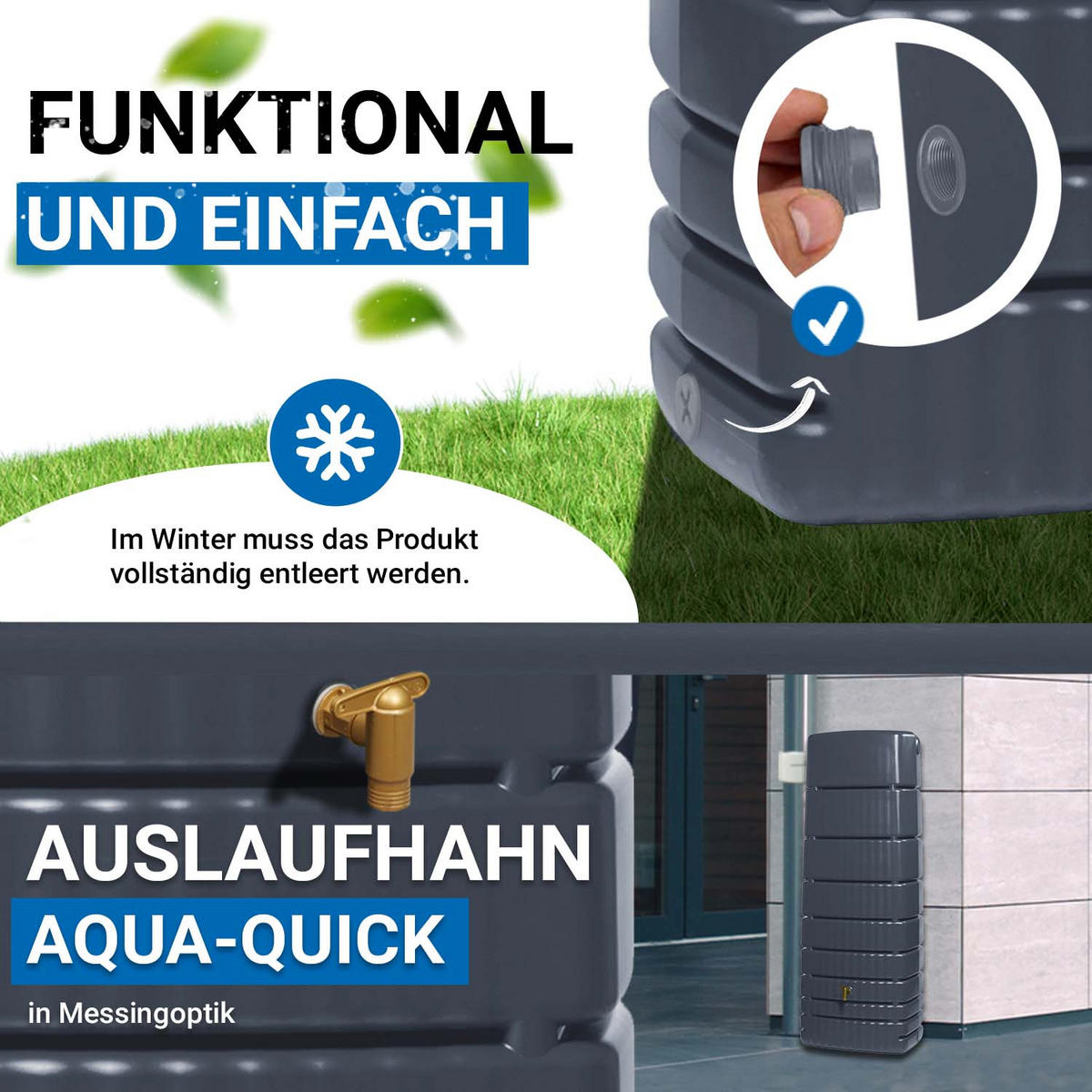 WANDTANK 650 L graphite grey - Grau, Kunststoff (79/210/52cm) - 4rain