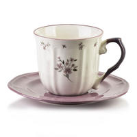 TASSE mit Untertasse Rosalie Weiß 16x16x1,5 cm Porzellan - Weiß, Keramik (0.22L) - Mondex