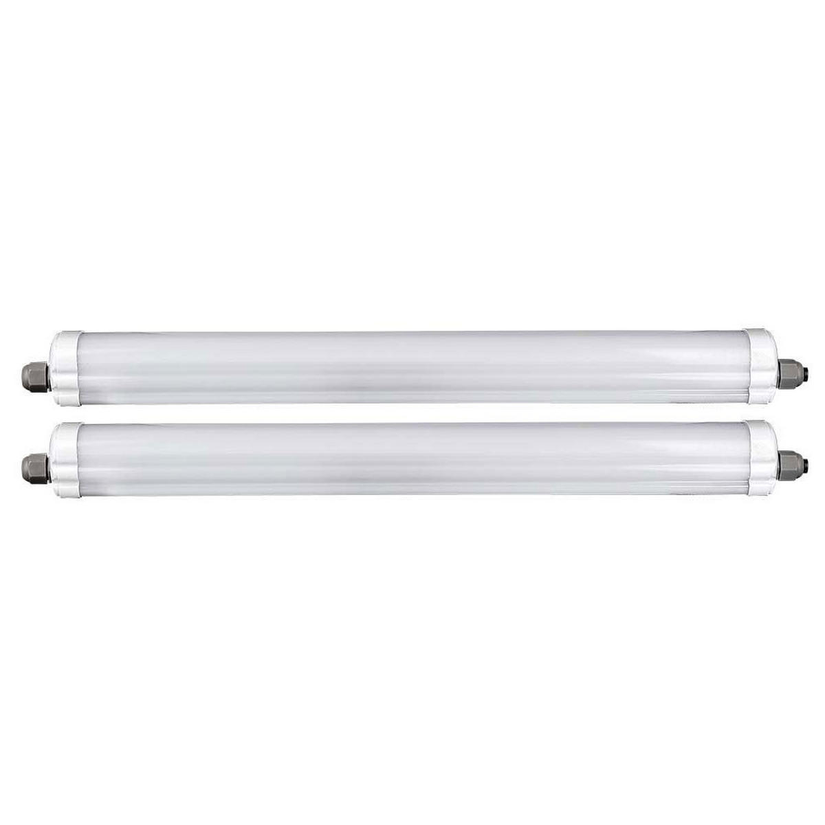 LED DECKENLEUCHTE Weiß Kunststoff 2er Set - Weiß, Kunststoff (60/6.5/5.8cm)