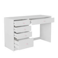 SCHREIBTISCH mit 5 Schubladen 120 x 45 x 74 cm MDF White - Weiß, Holz (120/45/74cm) - Meubliv
