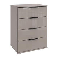 NACHTKONSOLE Saigon sandgrau / Grauglas 46 / 38 / 74cm - Grau, Holz/Holzwerkstoff (46/74/38cm) - Wimex