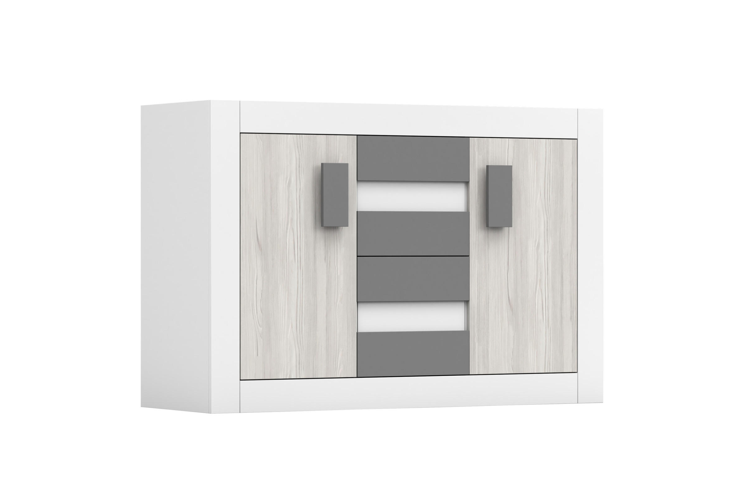 Deine Möbel 24 Sideboard Weiß, Eiche 145x96x50 cm
