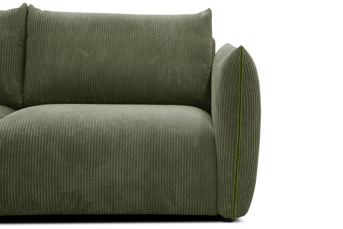 ECKSOFA TAUER 5-Sitzer, olivgrün - Schwarz/Olivgrün, Holzwerkstoff/Kunststoff (173/294cm) - Courtois Laville