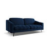 3-SITZER SOFA Samt Stoff Blau - Blau/Schwarz, Textil/Metall (202/80/95cm) - Makamii