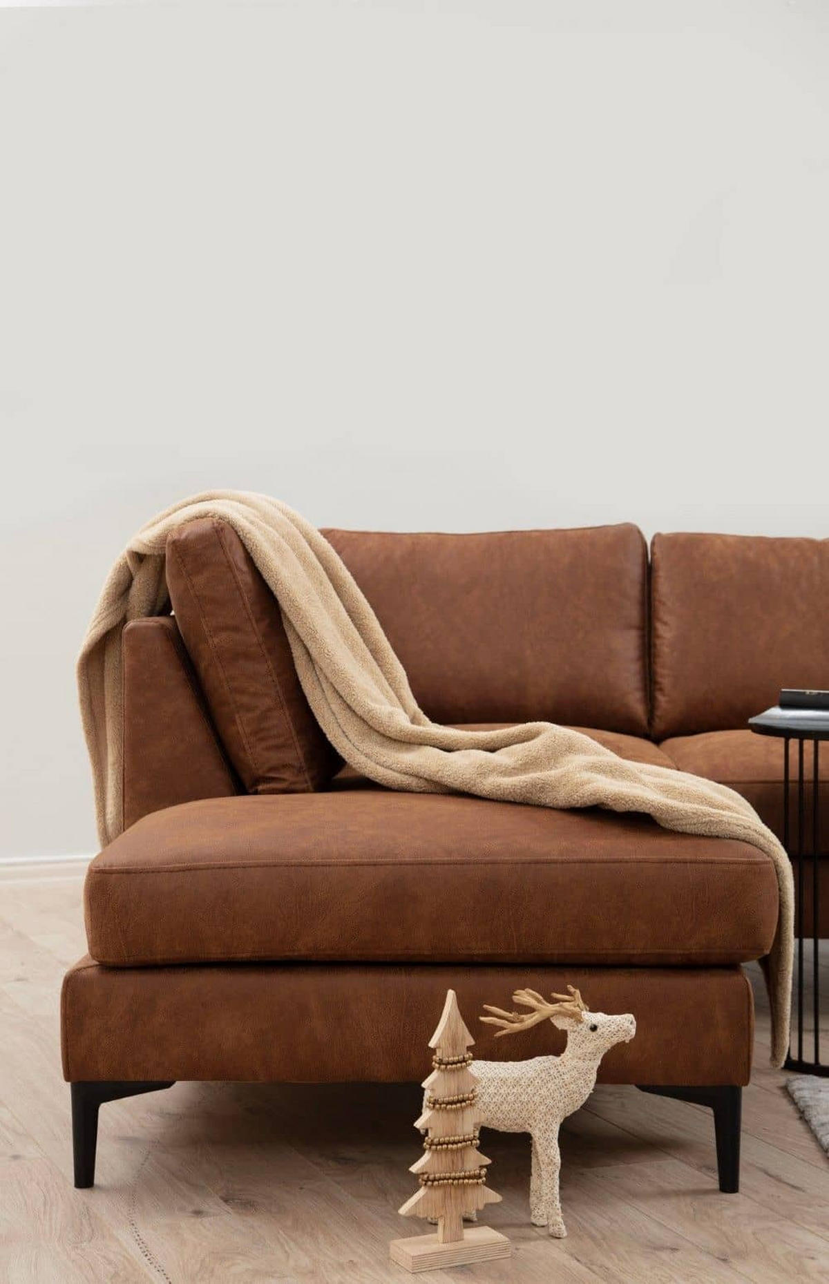 WOHNLANDSCHAFT mit großzügiger Sitzfläche für die ganze Familie - Taupe/Schwarz, Holzwerkstoff/Kunststoff (314/90/200cm) - myHomelando