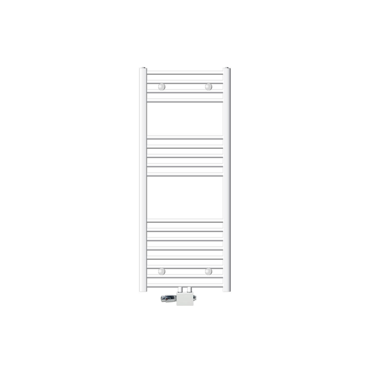 BADHEIZKÖRPER Sahara 500x1200 mm Weiß gerade mit Ventil Universal - Weiß, Metall (50/120/3cm) - LuxeBath