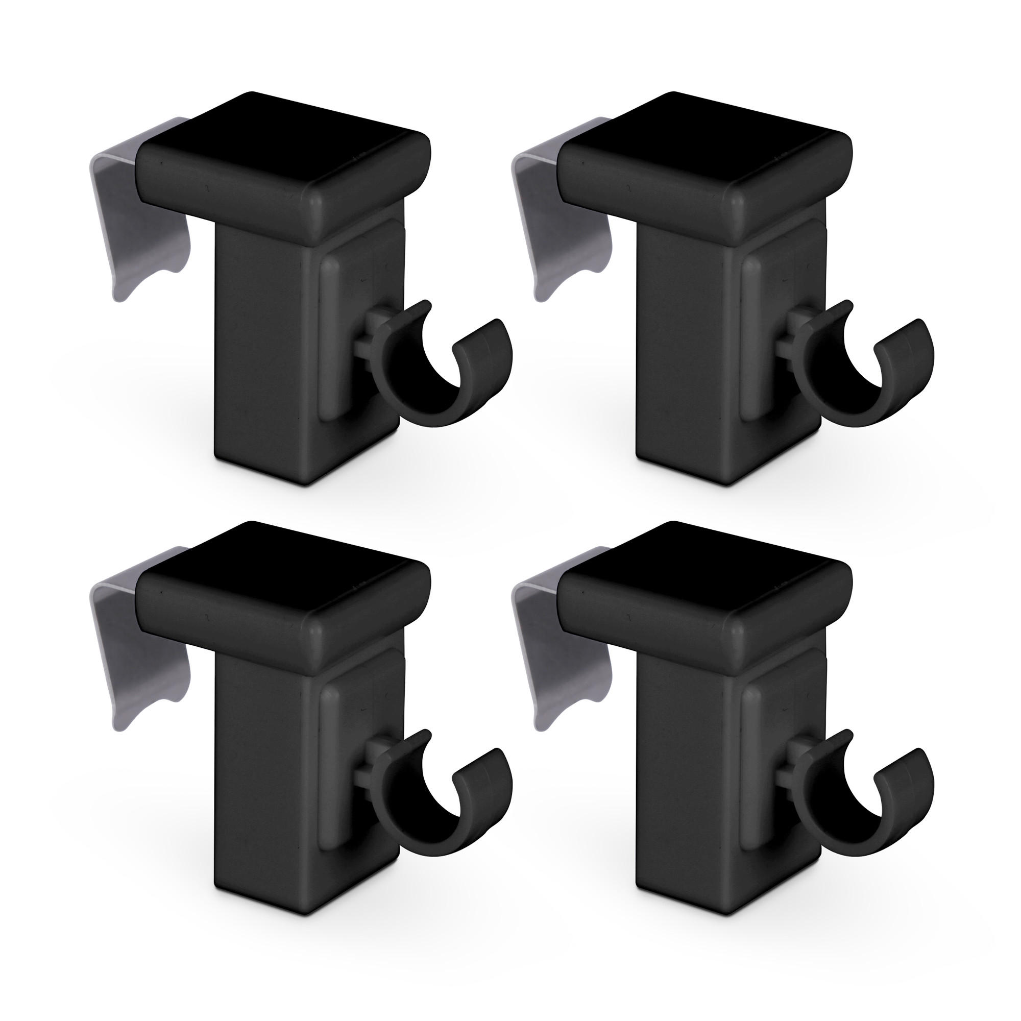KLEMMTRÄGER für Cafehausstangen 4er Pack - Schwarz, Kunststoff (2/4/4cm) - Bestlivings