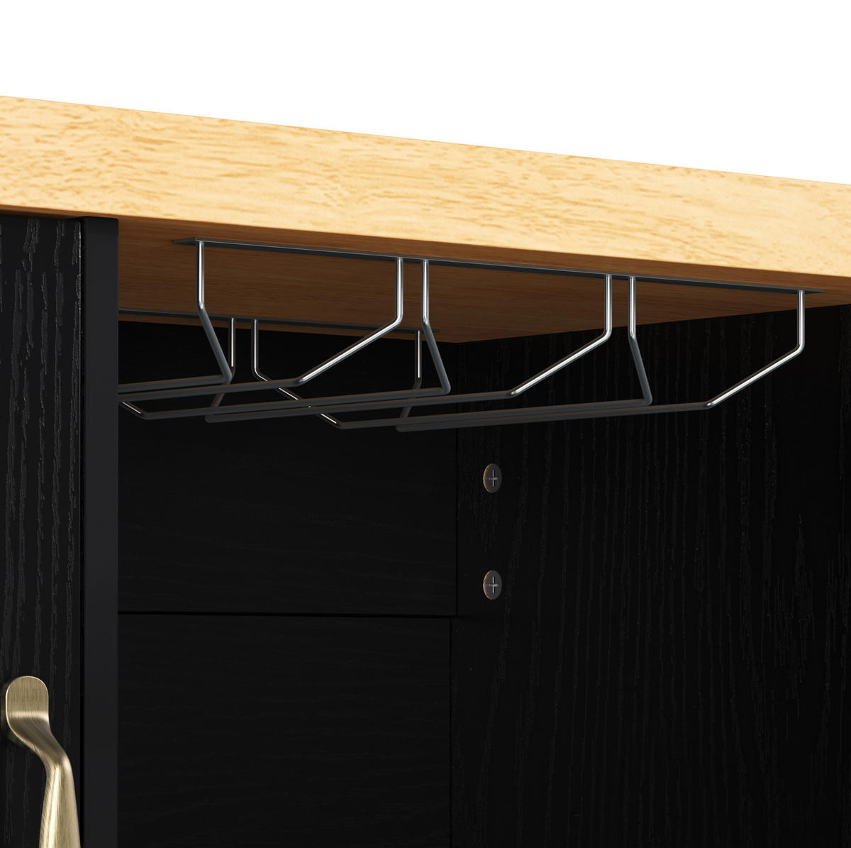 KÜCHENINSEL 100/42-70/91,5 cm aus MDF mit ausklappbarer Arbeitsplatte Schwarz/Natur - Schwarz, Holzwerkstoff (100/91.5/70cm) - Modenvie