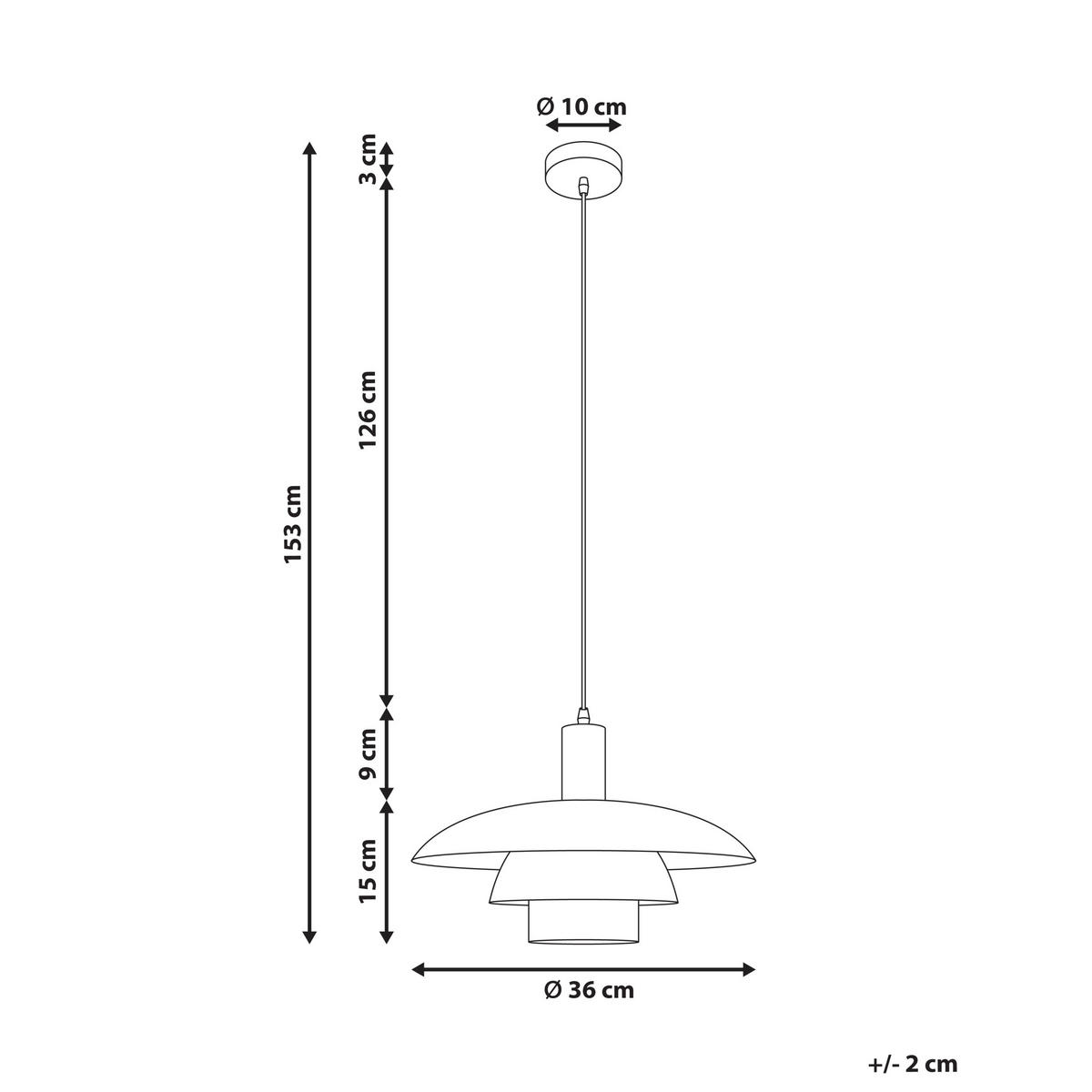 HÄNGELEUCHTE Weiß Hilba - Weiß, Metall (36/36/153cm) - Beliani