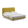 POLSTERBETT Doppelbett mit Matratze Bouclé Stoff Gelb - Currygelb/Gelb, Textil/Metall (140/200cm) - Makamii