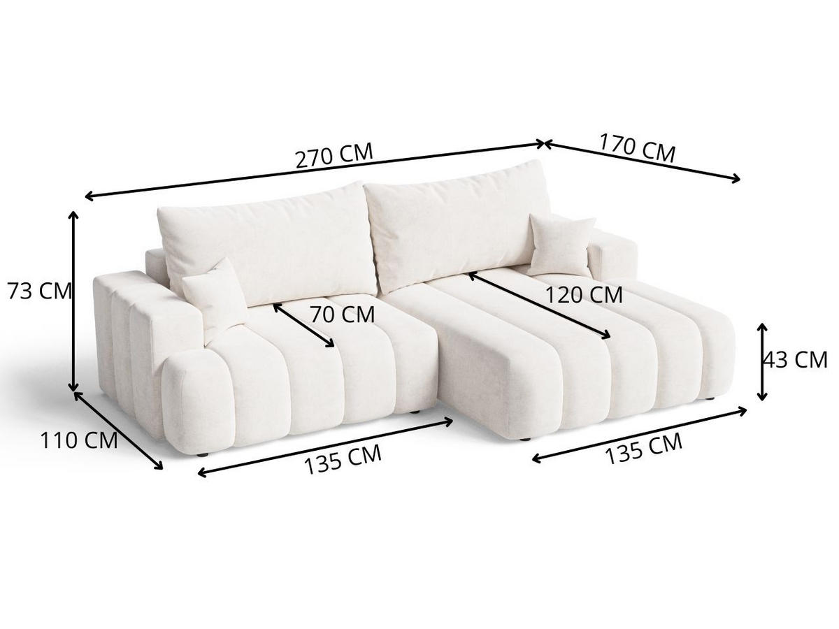 ECKSOFA Caleo Schwarz Rechts - Schwarz, Holz/Textil (270/170cm) - Graingold