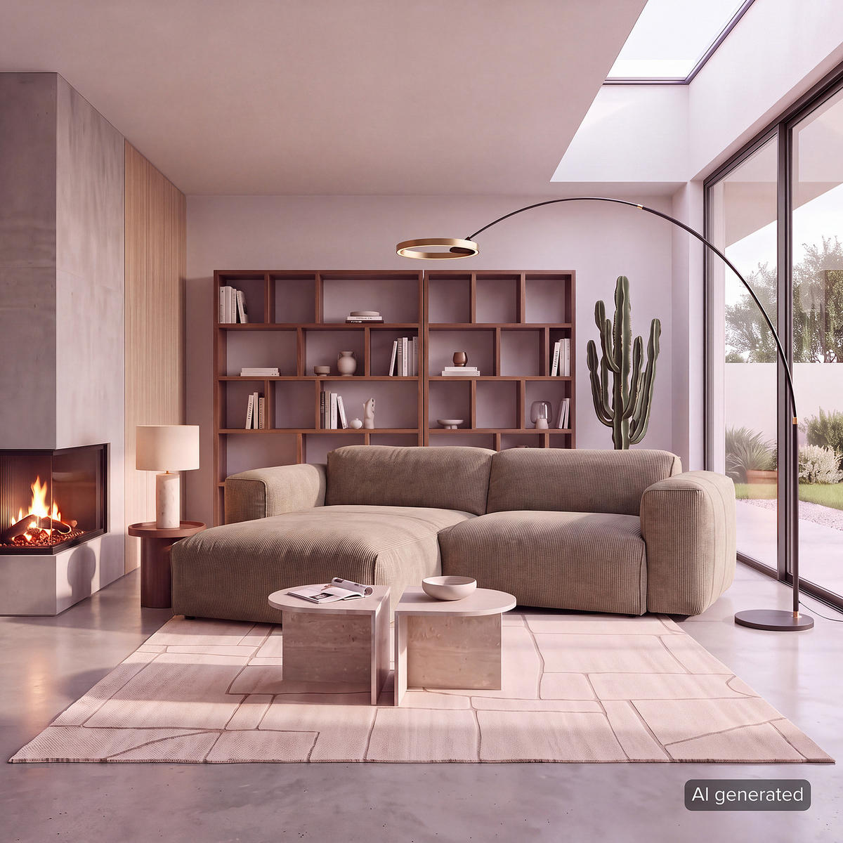 1,5-SITZER ECKSOFA mit Longchair - Taupe/Schwarz, Kunststoff/Textil (260/173cm) - home24