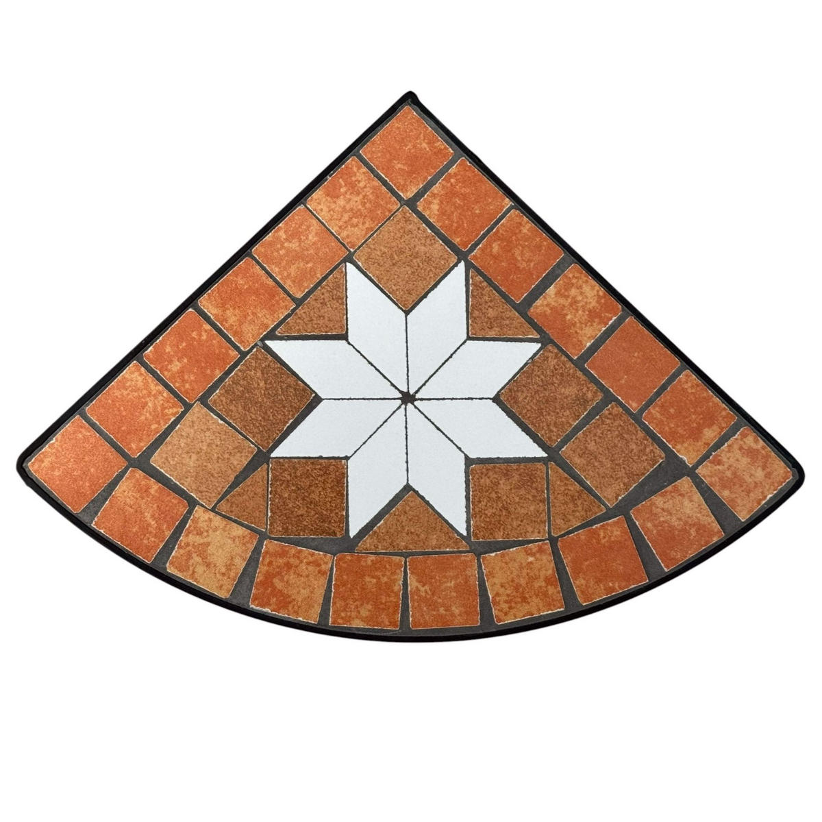 BLUMENHOCKER Ecke mit Mosaik Metall Schwarz/Terrakotta 19/19/42 cm - Schwarz, Metall (19/41/19cm) - DanDiBo