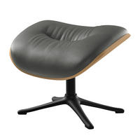 POLSTERHOCKER - Schwarz/Grau, Leder/Metall (44/39/42cm) - home24