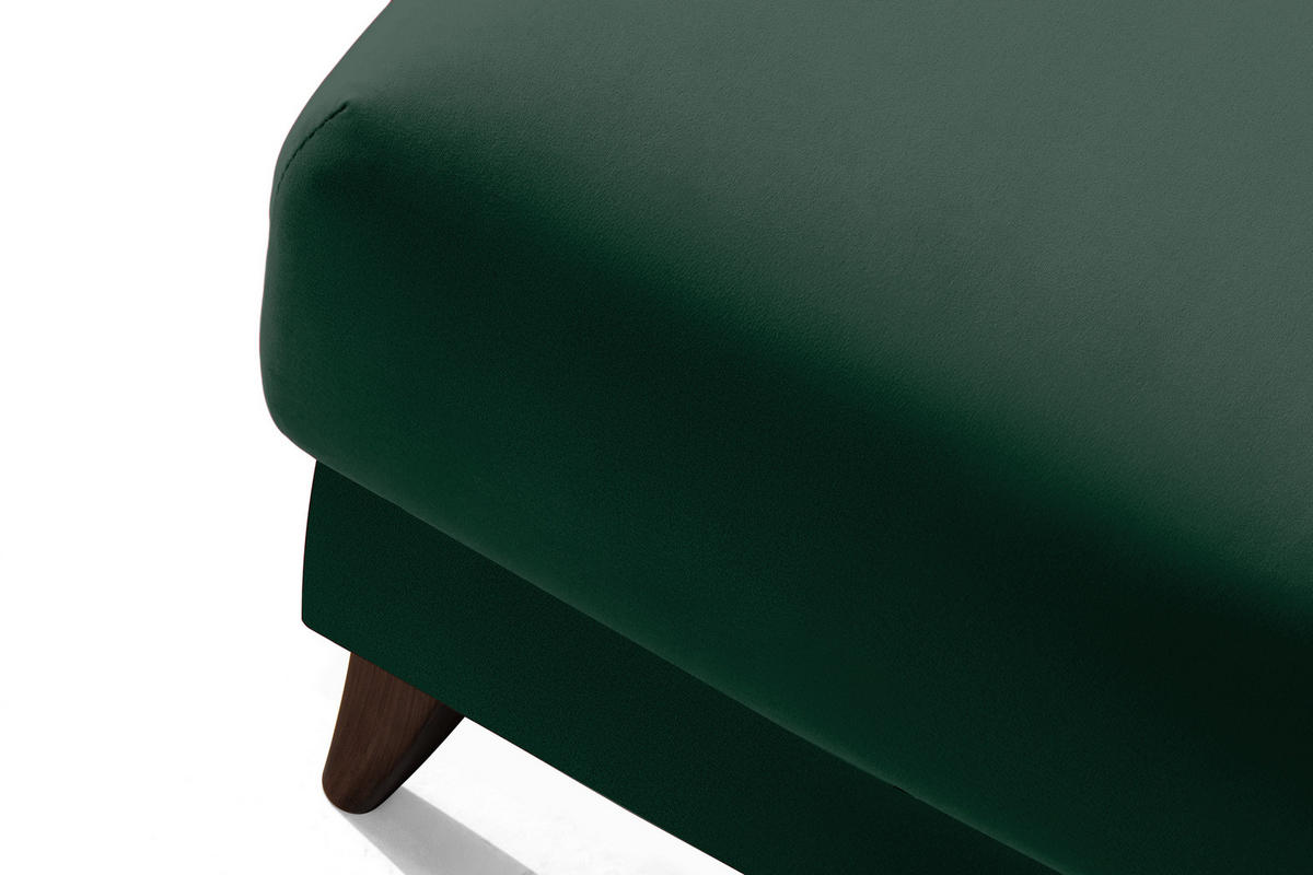 HOCKER GUSTAVO Velours, Dunkelgrün - Dunkelgrün, Holz/Holzwerkstoff (92/49/92cm) - KONSIMO®