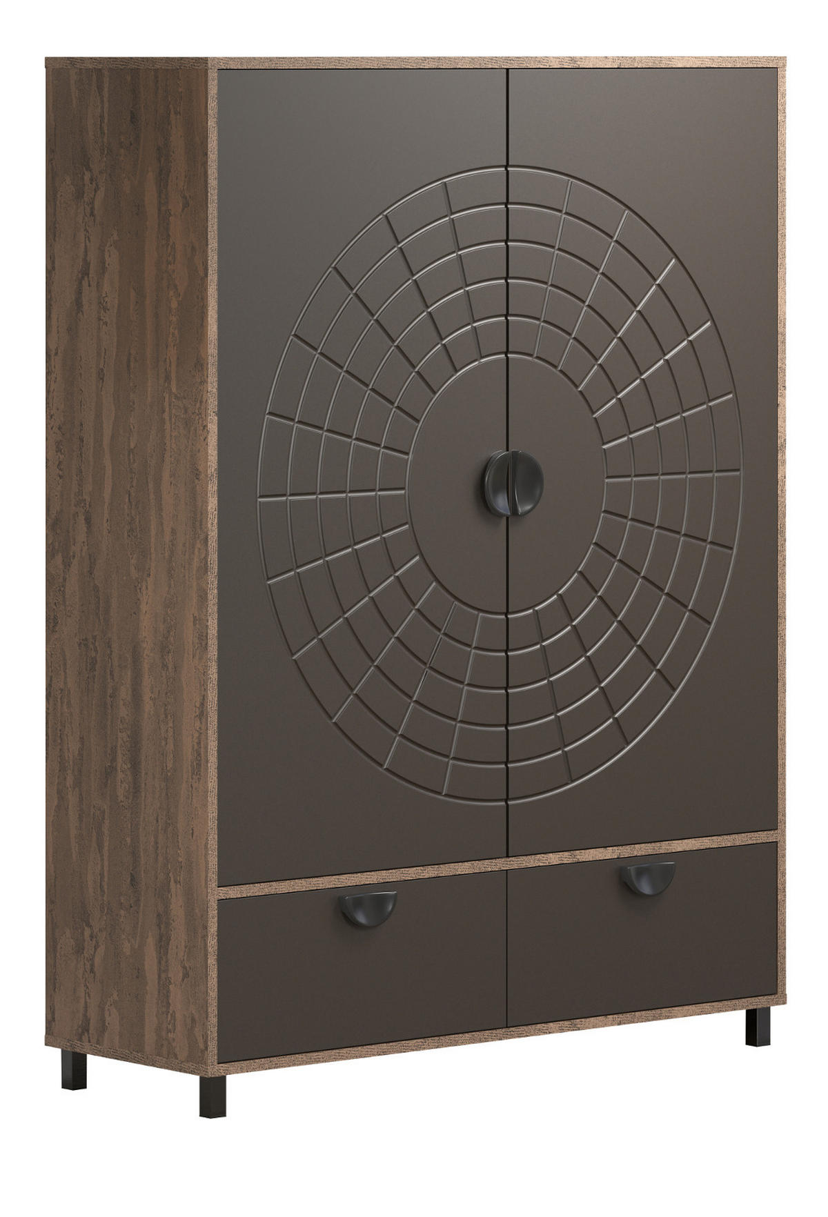 HIGHBOARD Bronze und Rostoptik 120 x 163 cm, Kommode mit Soft-Close - Rostfarben/Schwarz, Holzwerkstoff/Metall (120/163/42cm) - Top.Furn