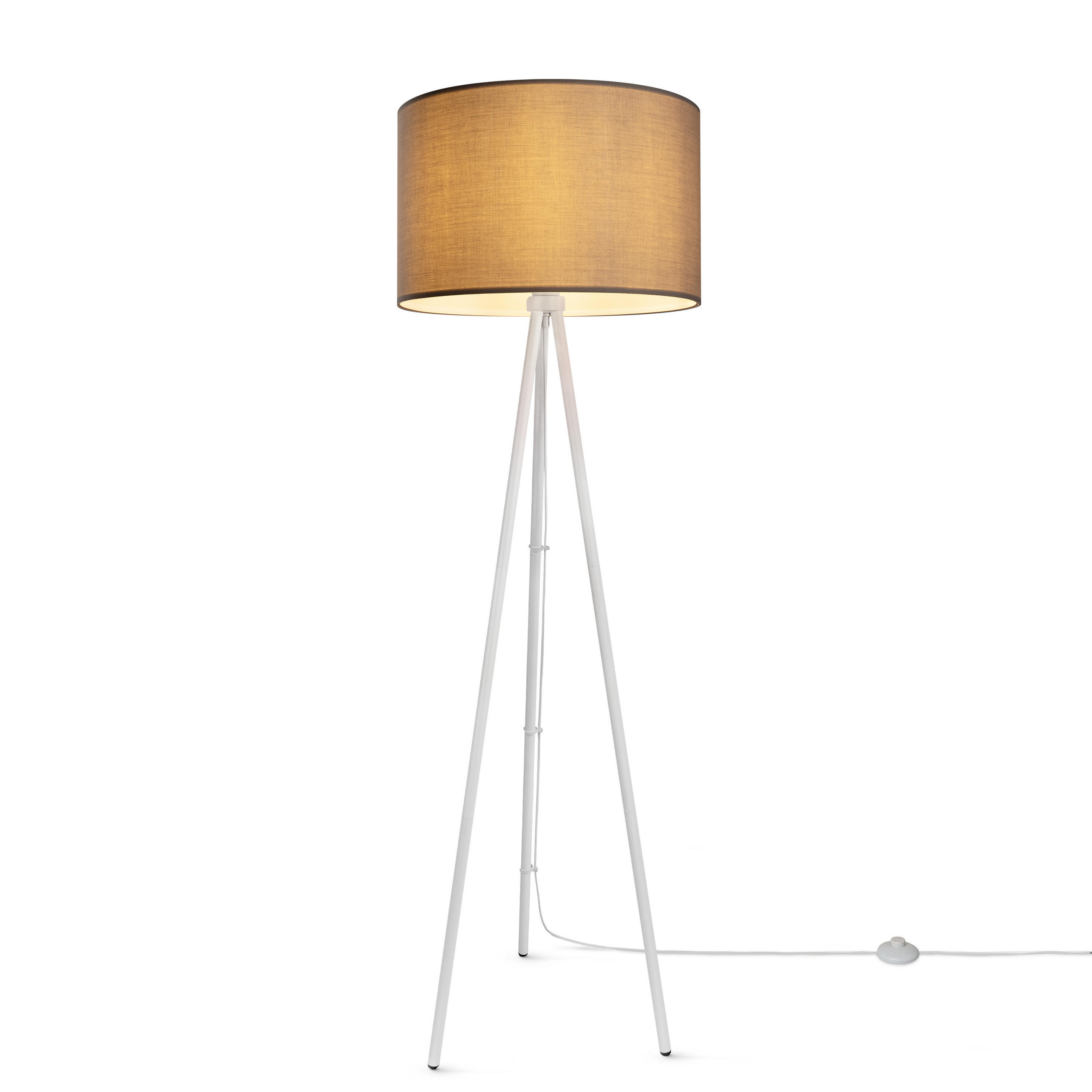 STEHLEUCHTE Trina Fl - Weiß/Grau, Metall (41.7/36.7/148.5cm) - Paco Home