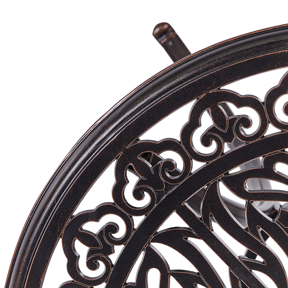 GARTENTISCH 2-Sitzer Braun Andalo - Braun, Metall (68/68/70cm) - Beliani