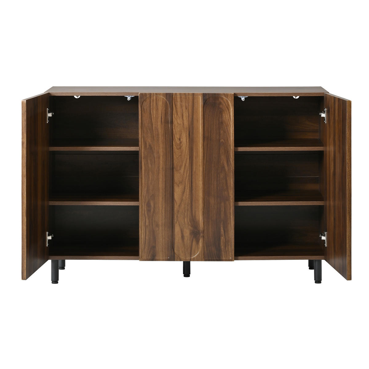 SCHUHSCHRANK 2-in-1 mit 3 Türen und verstellbaren Böden - Walnussfarben, Holzwerkstoff (120/80/37cm) - FLIEKS
