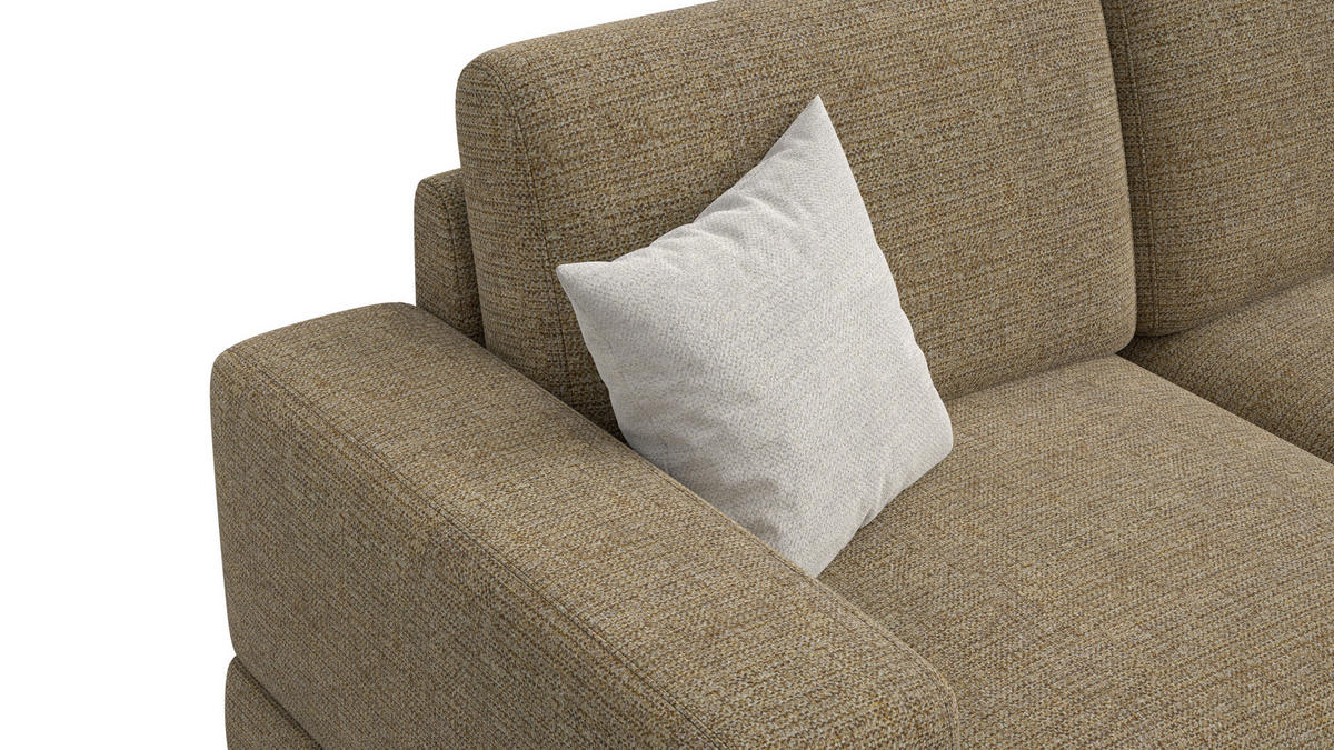 ECKSOFA OTTO 4-Sitzer, taupe - Taupe/Schwarz, Holz/Textil (279/159cm) - Courtois Laville