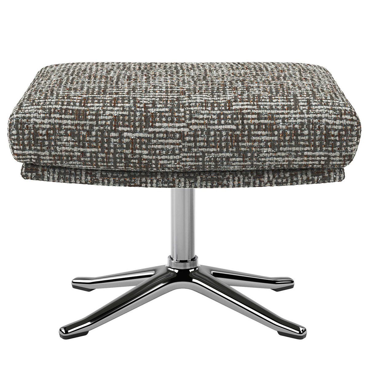 HOCKER mit Kreuzfuß - Chromfarben/Grau, Textil/Metall (54/41/41cm) - home24