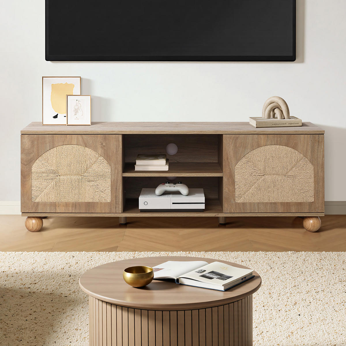 LOWBOARD TV-Schrank Retro, Holz | B140 x T40 x H48 cm - Braun, Holzwerkstoff (140/48/40cm) - Hometopia