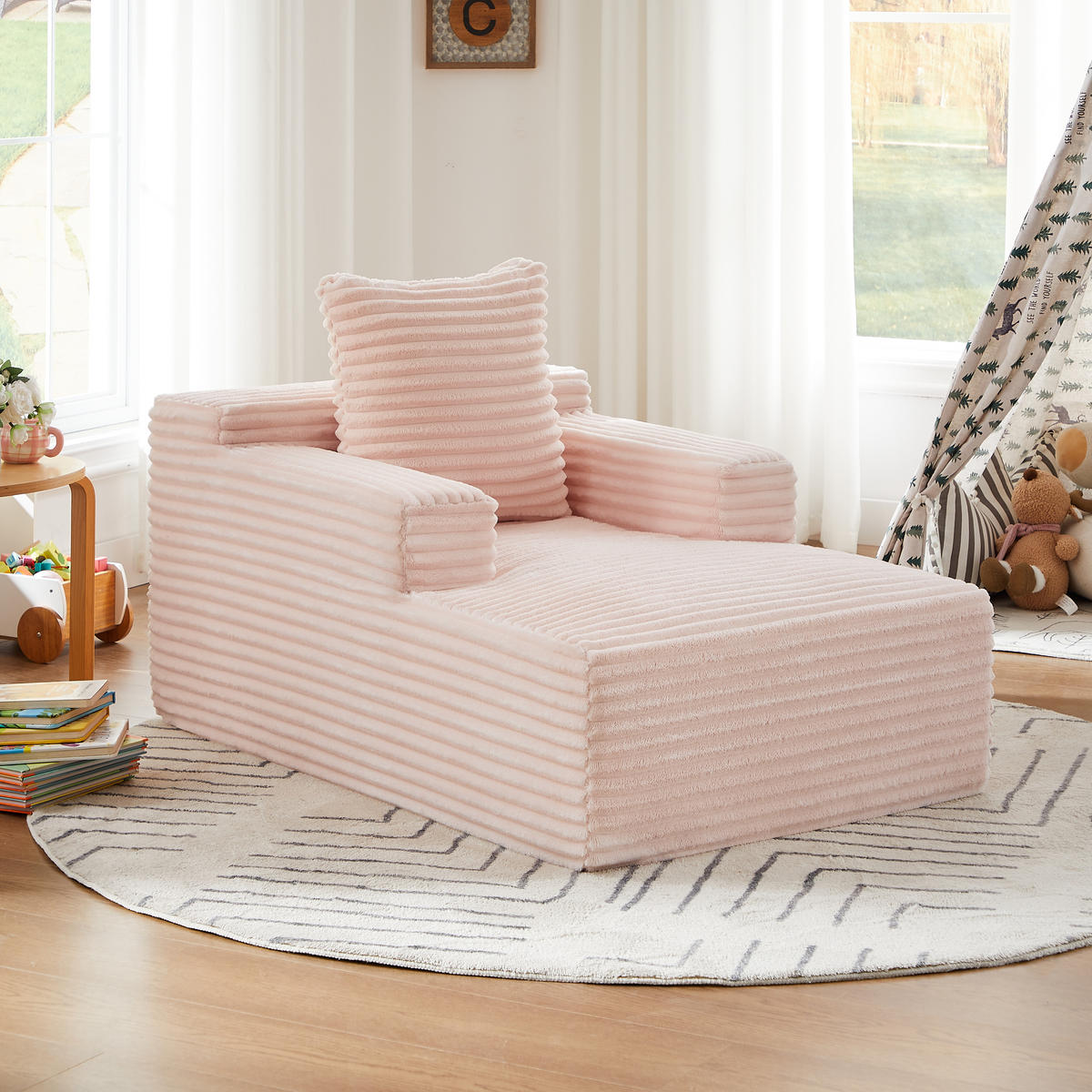 SCHLAFSESSEL DE-34918 Cord mit Schlaffunktion Rosa - Pink, Textil (81/50/117cm) - ComfortXL