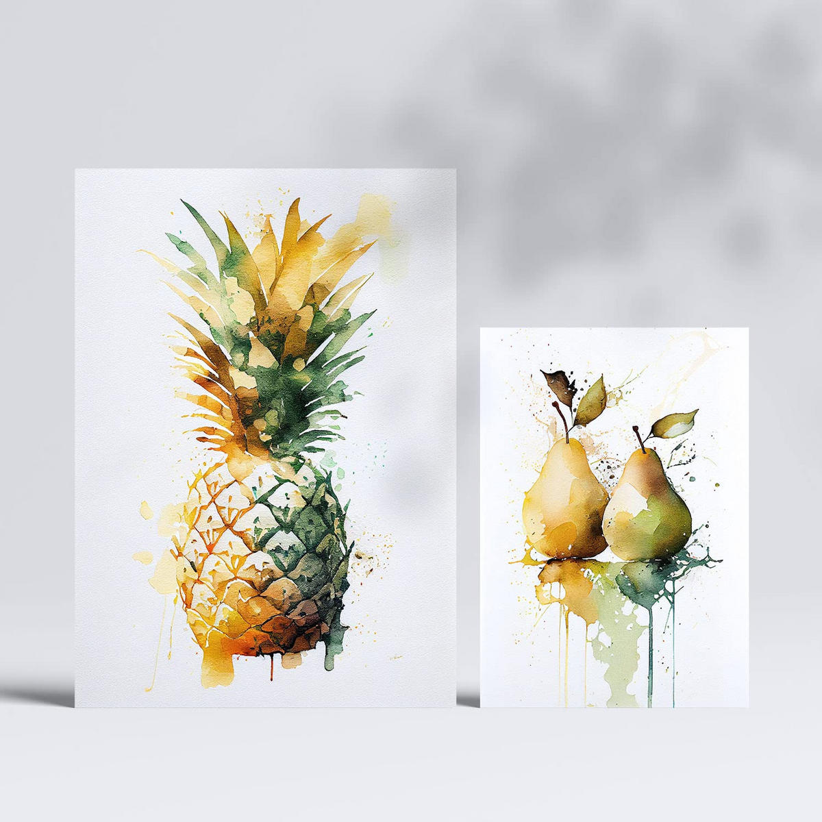 POSTER Set Mit 6 Tropische Früchte Plakate Von Obst, Gemüse Im Aquarell Kunst A3 & A4 Rahmenlos - Klar, Papier (29/3cm) - Nacnic