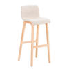 BARHOCKER Stoff creme - Eukalyptusholzfarben/Creme, Holz/Textil (41/101/46cm) - CLP