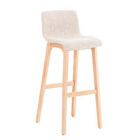 BARHOCKER Stoff creme - Eukalyptusholzfarben/Creme, Holz/Textil (41/101/46cm) - CLP